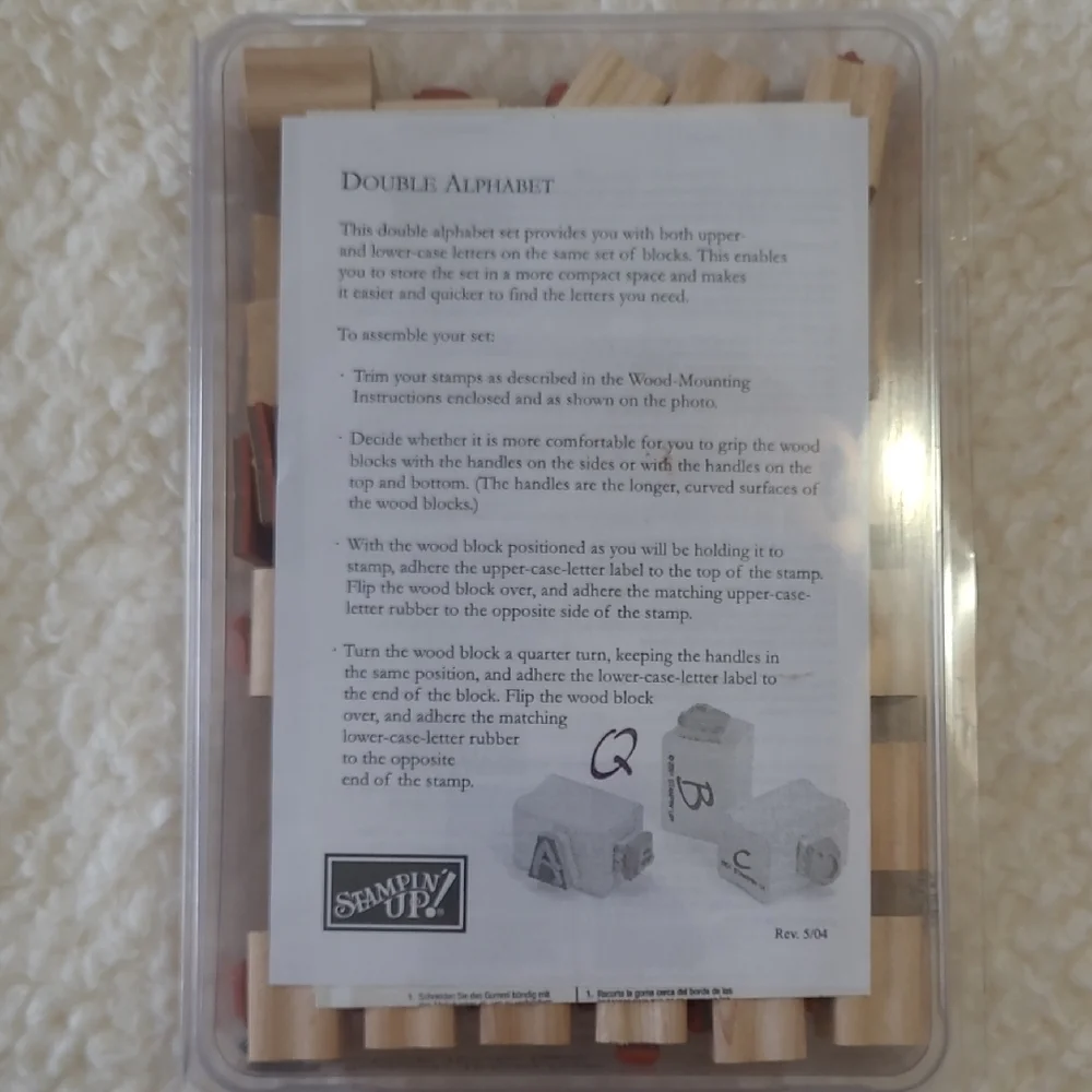 Stampin' Up! 56pc Alphabet Brushstroke Upper & Lower 2001 Wood Stamp Set Retired